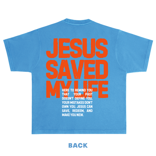 Jesus Saves Tee- Blue