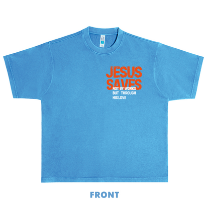 Jesus Saves Tee- Blue