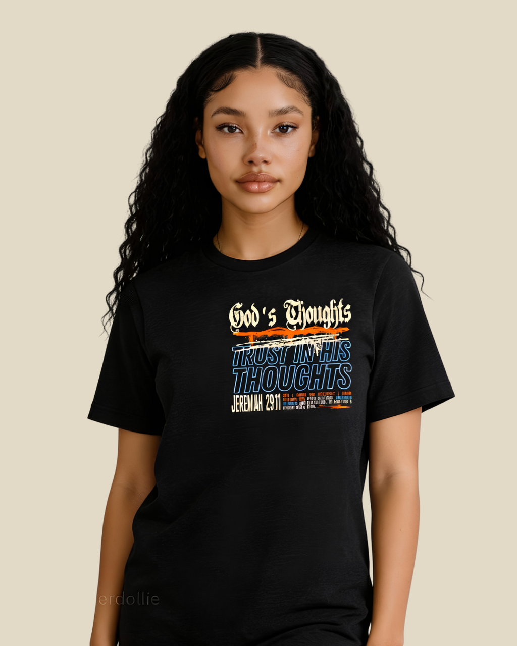 God's Thoughts Tee- Black