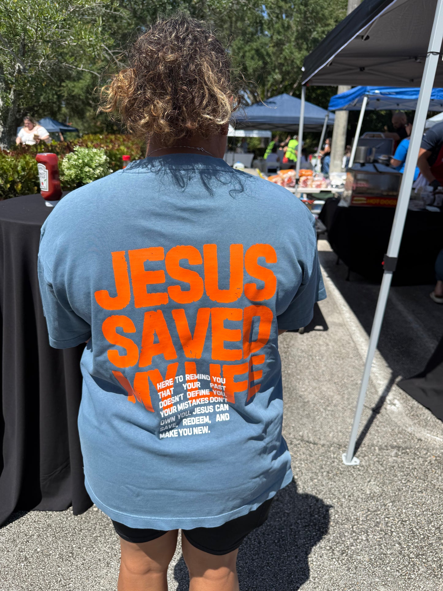 Jesus Saves Tee- Blue