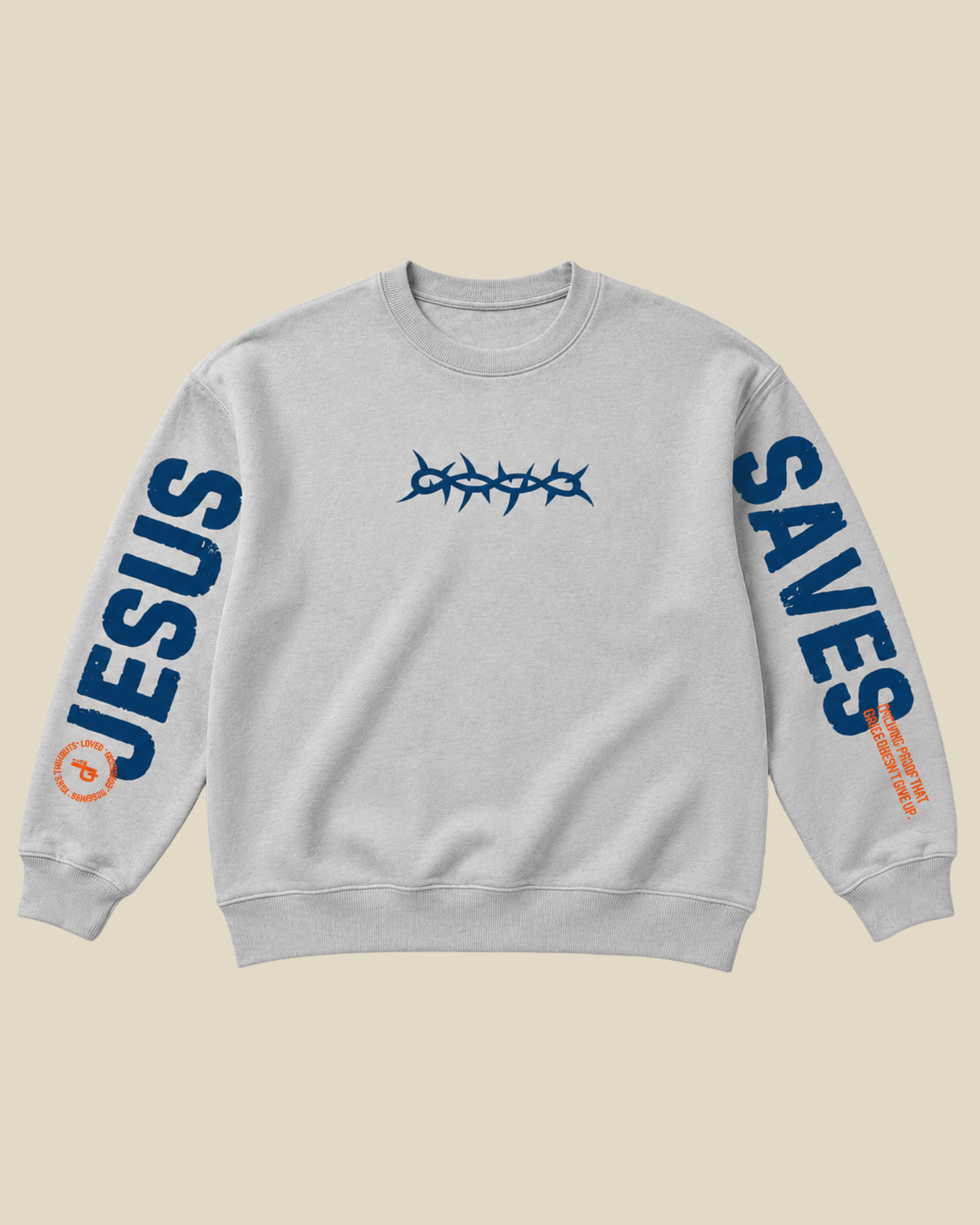 Jesus Saves Crew Gray